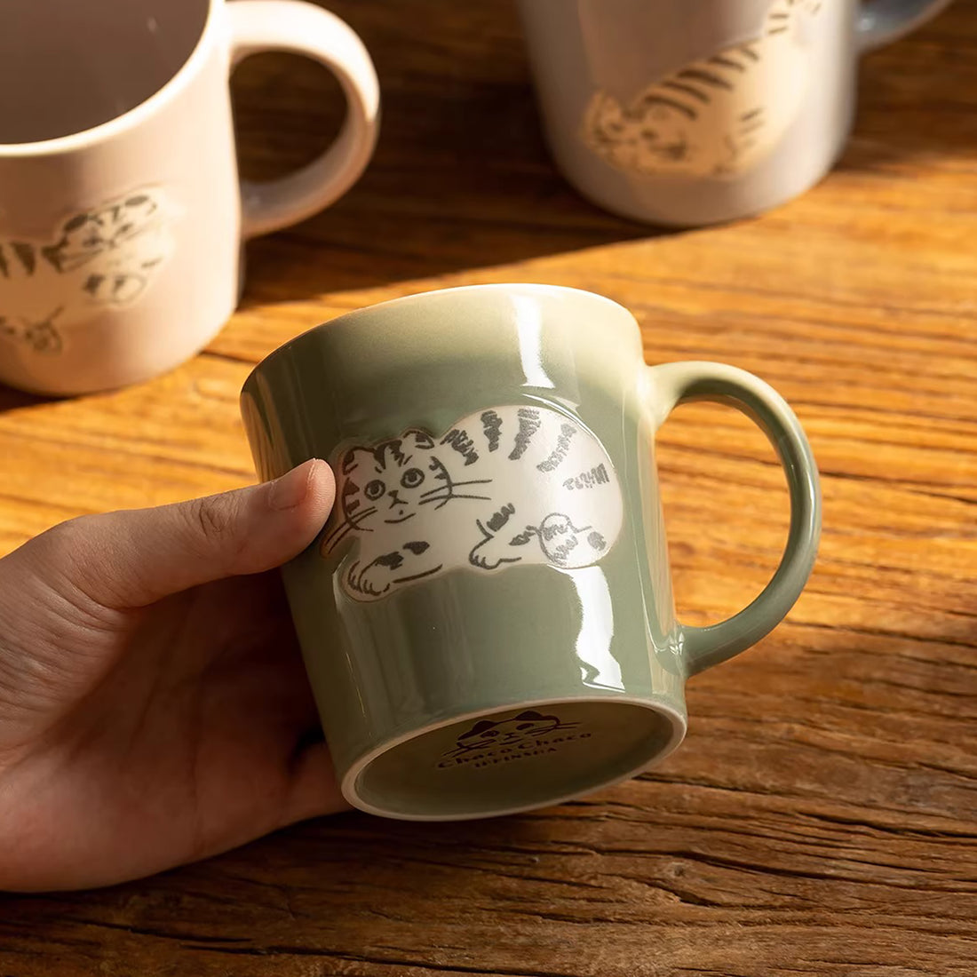 Mug Minoyaki en céramique motif chats adorables