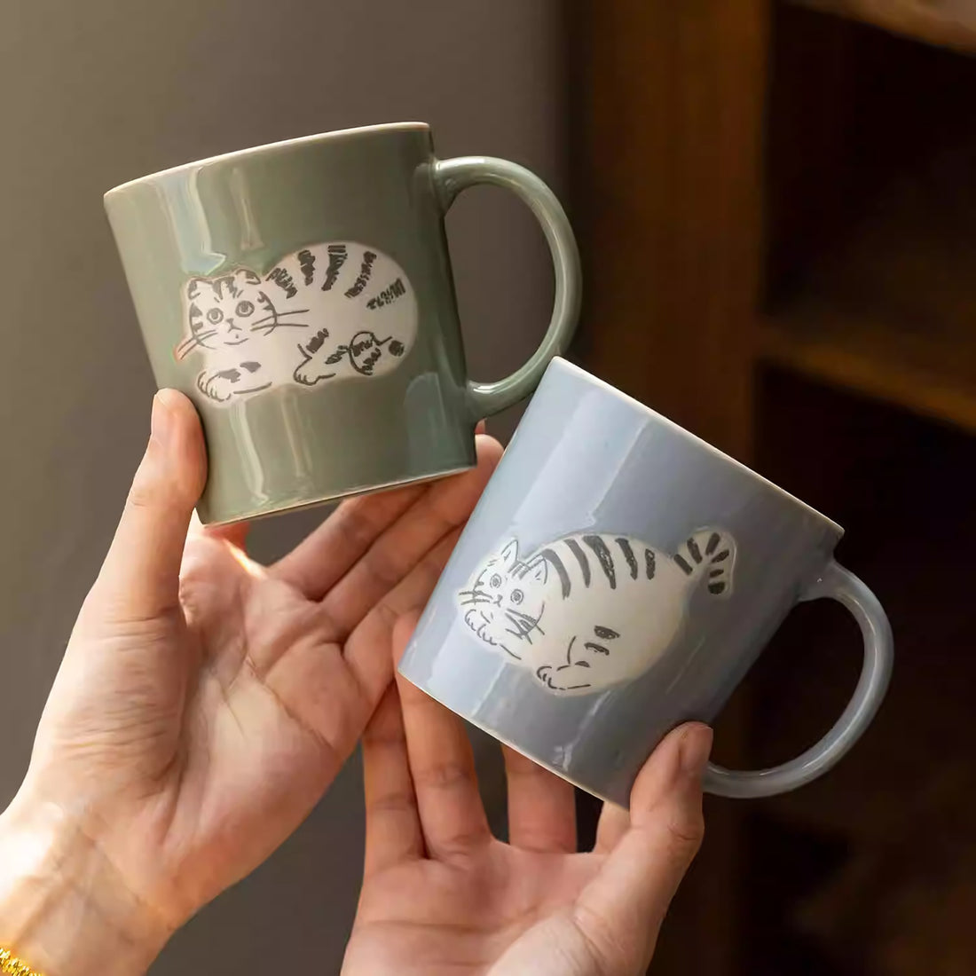 Mug Minoyaki en céramique motif chats adorables