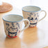 Mug japonais en céramique Seto-yaki avec chat priant