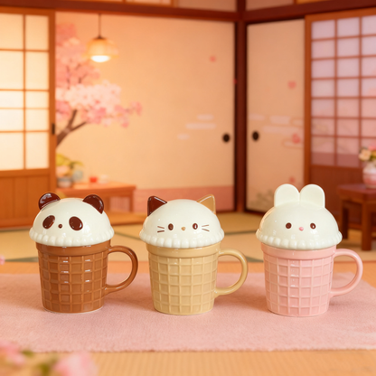 Mug en céramique Decole en Série animaux glace