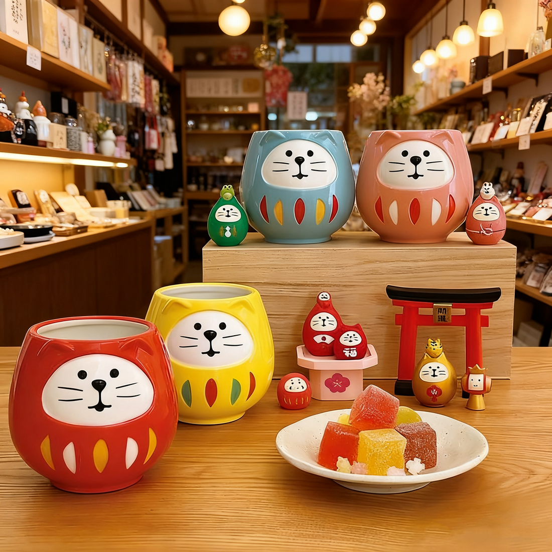 Mug avec Chat Daruma porte-bonheur