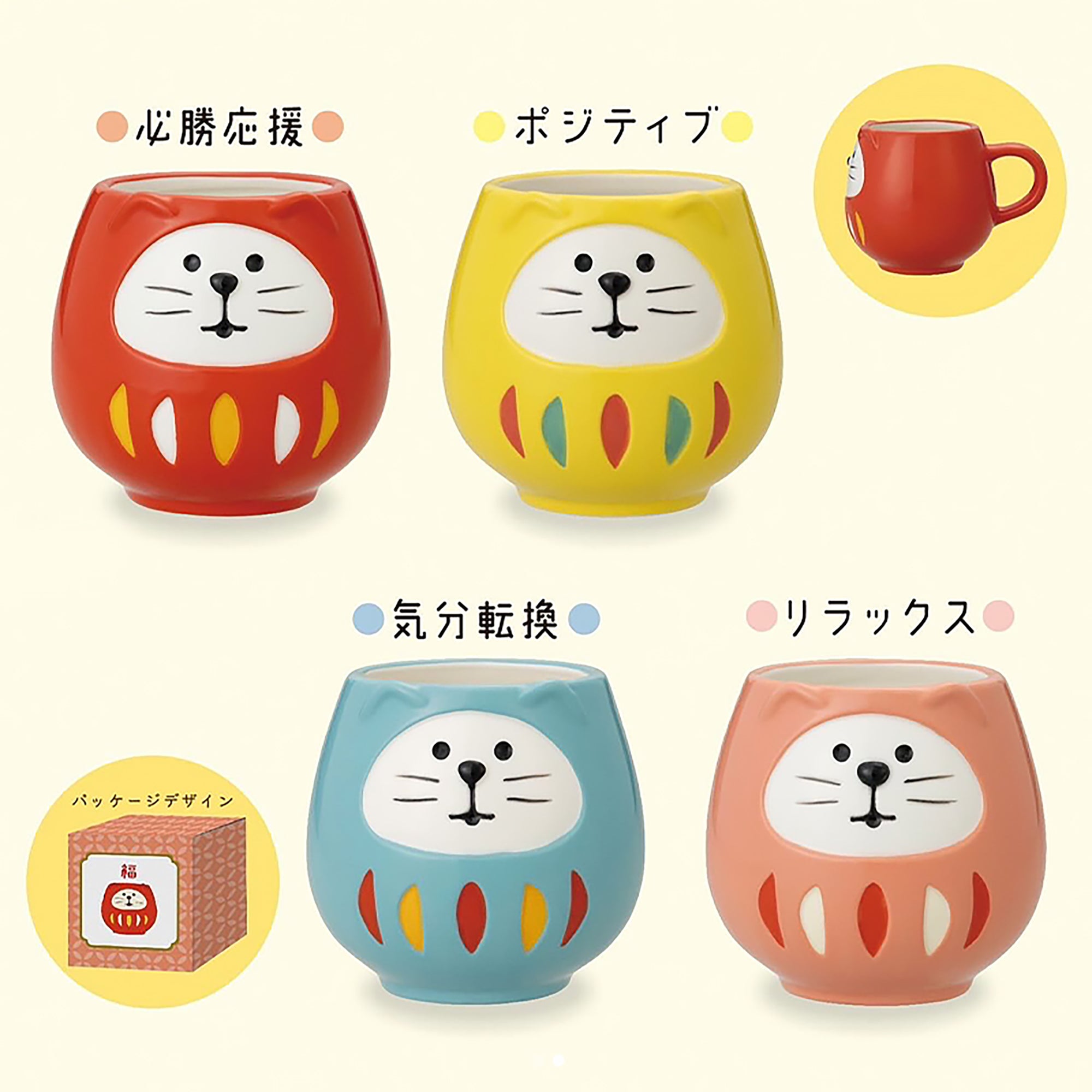 Mug avec Chat Daruma porte-bonheur