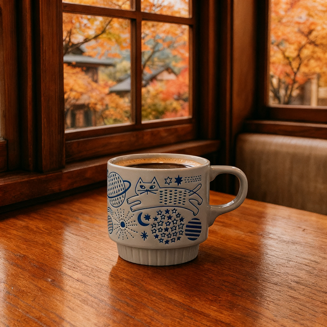 Mug Decole en céramique avec Motifs chat en promenade