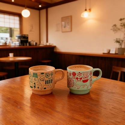 Mug Decole en céramique avec Motifs chat en promenade