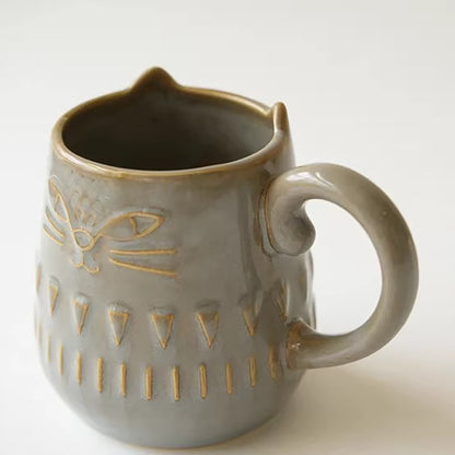 Mug en céramique DECOLE motif chat en relief
