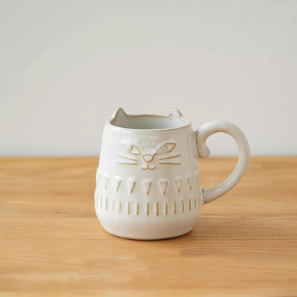 Mug en céramique DECOLE motif chat en relief