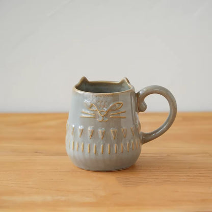 Mug en céramique DECOLE motif chat en relief