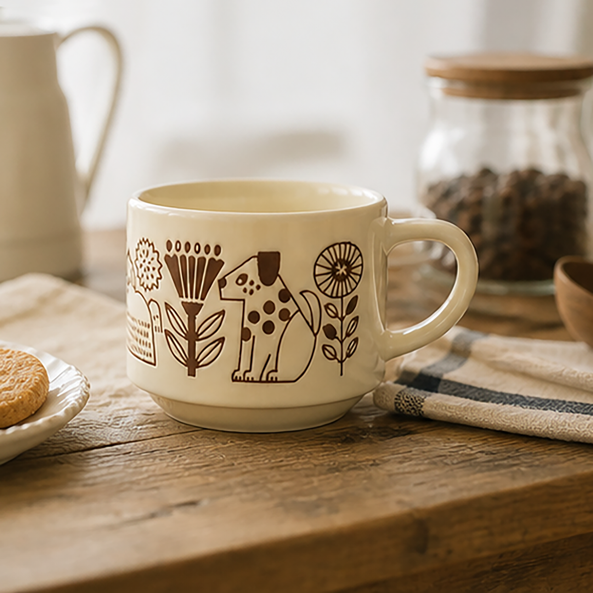 Tasse à café DECOLE motif animal en relief