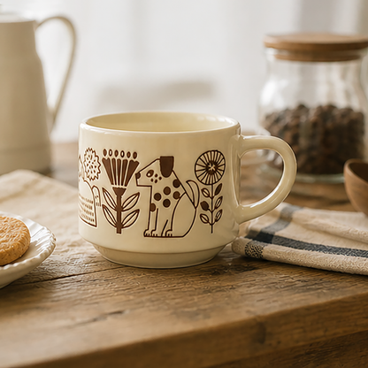 Tasse à café DECOLE motif animal en relief