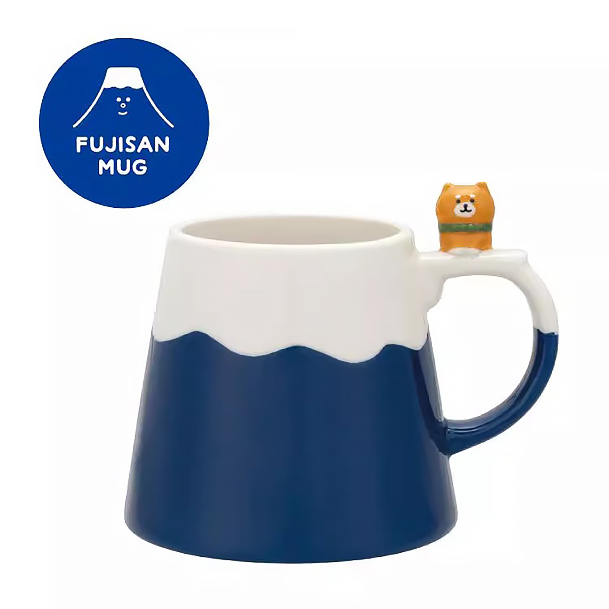 Mug mont-Fuji avec figurine Daruma et Shiba
