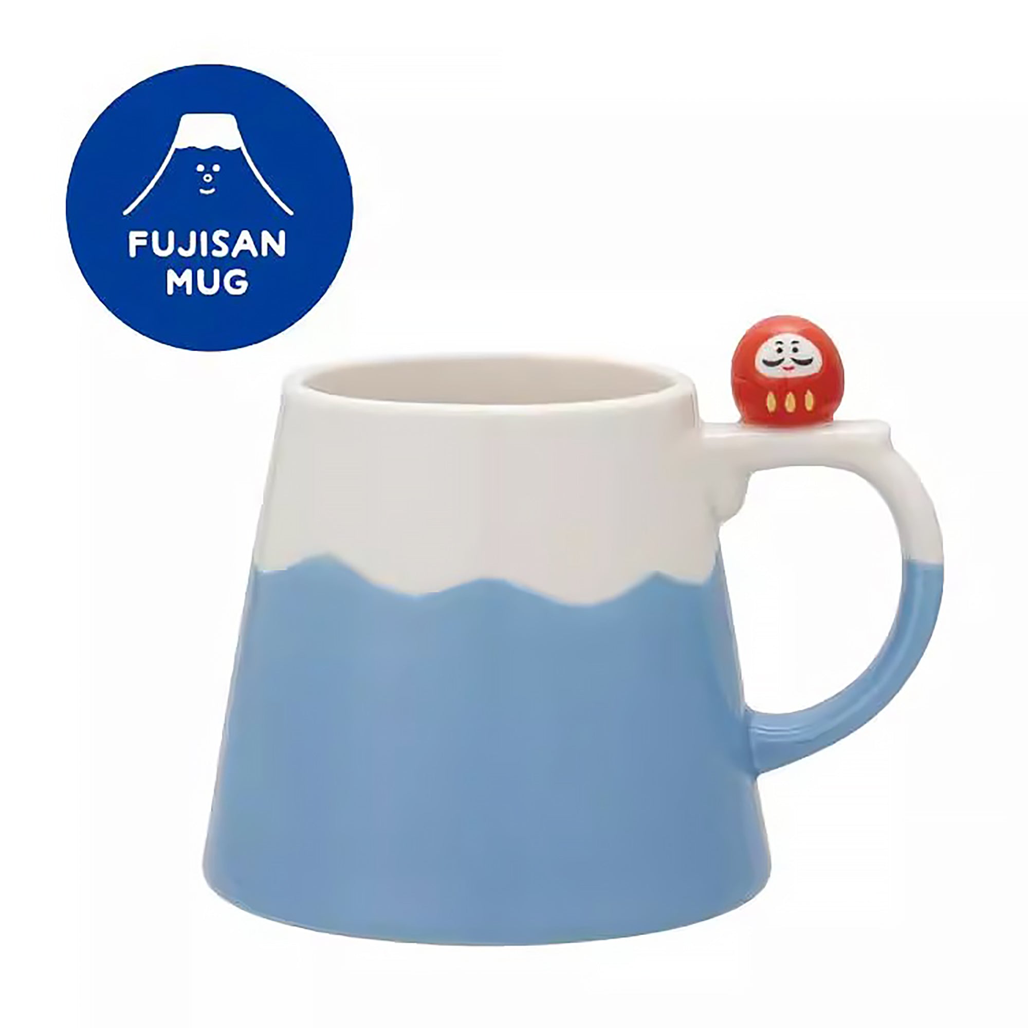 Mug mont-Fuji avec figurine Daruma et Shiba