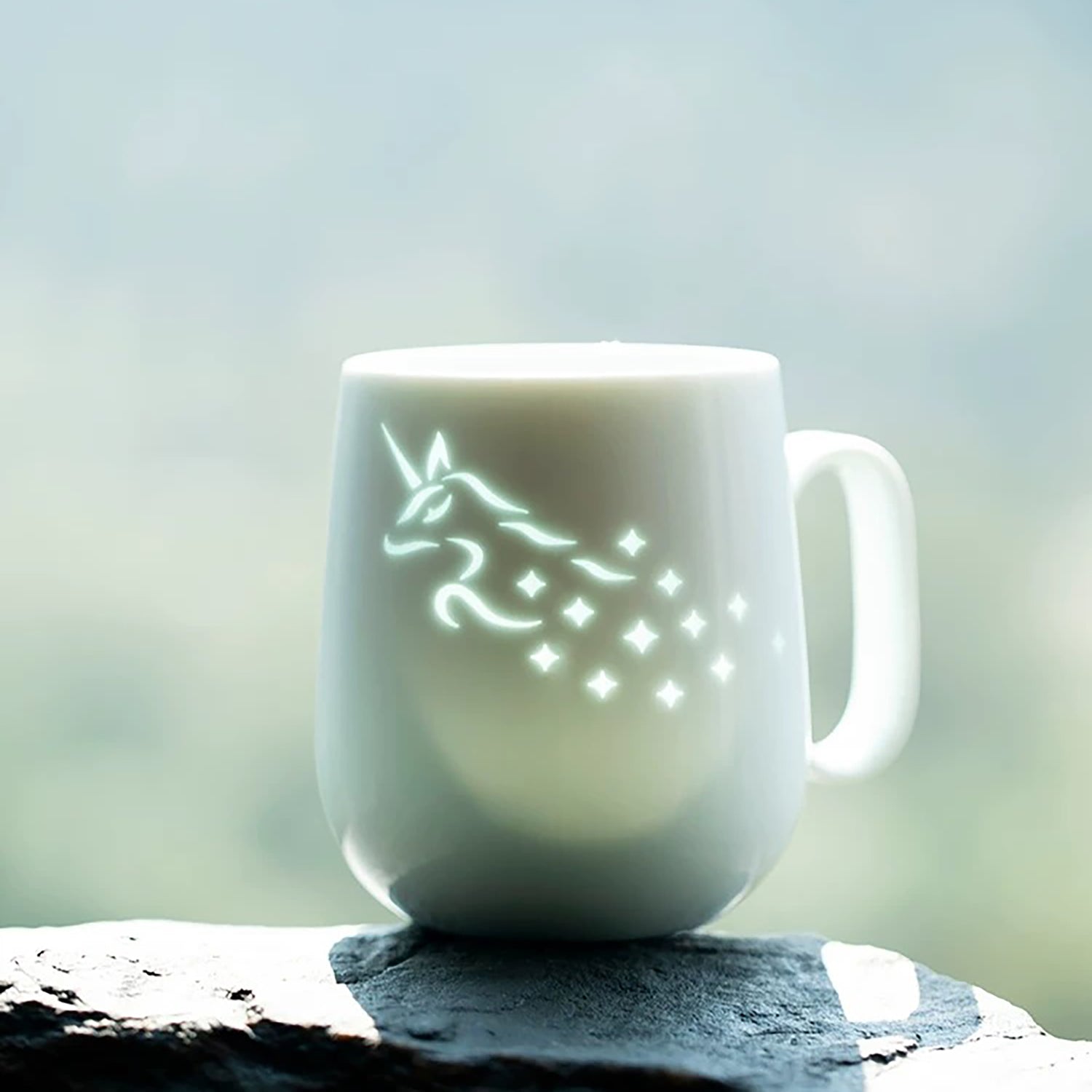 Mug en porcelaine style translucide avec motif cerf céleste