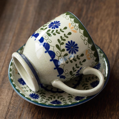 Mug en céramique de  Mino-yaki avec émaillé à craquelures style japonais
