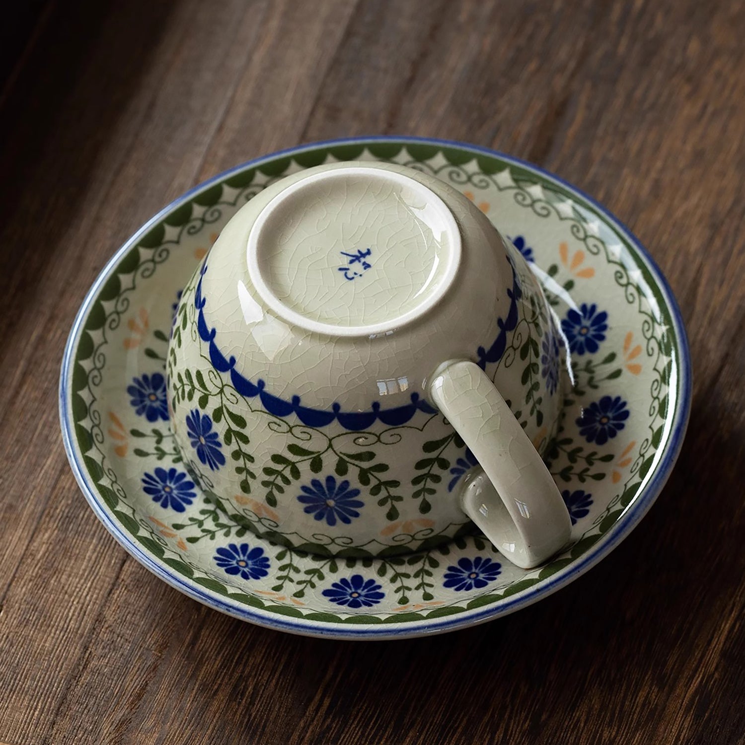 Mug en céramique de  Mino-yaki avec émaillé à craquelures style japonais