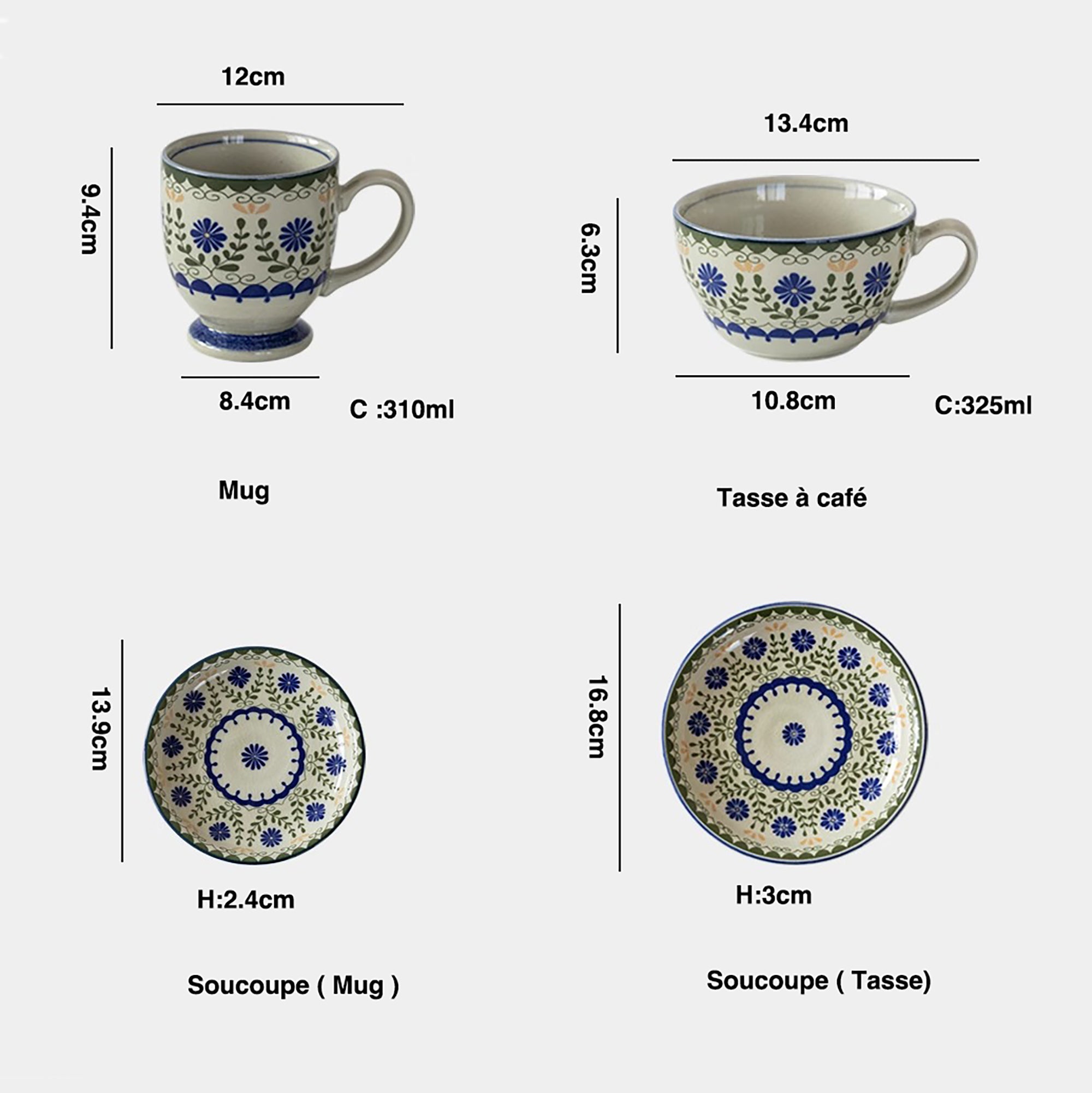 Mug en céramique de  Mino-yaki avec émaillé à craquelures style japonais