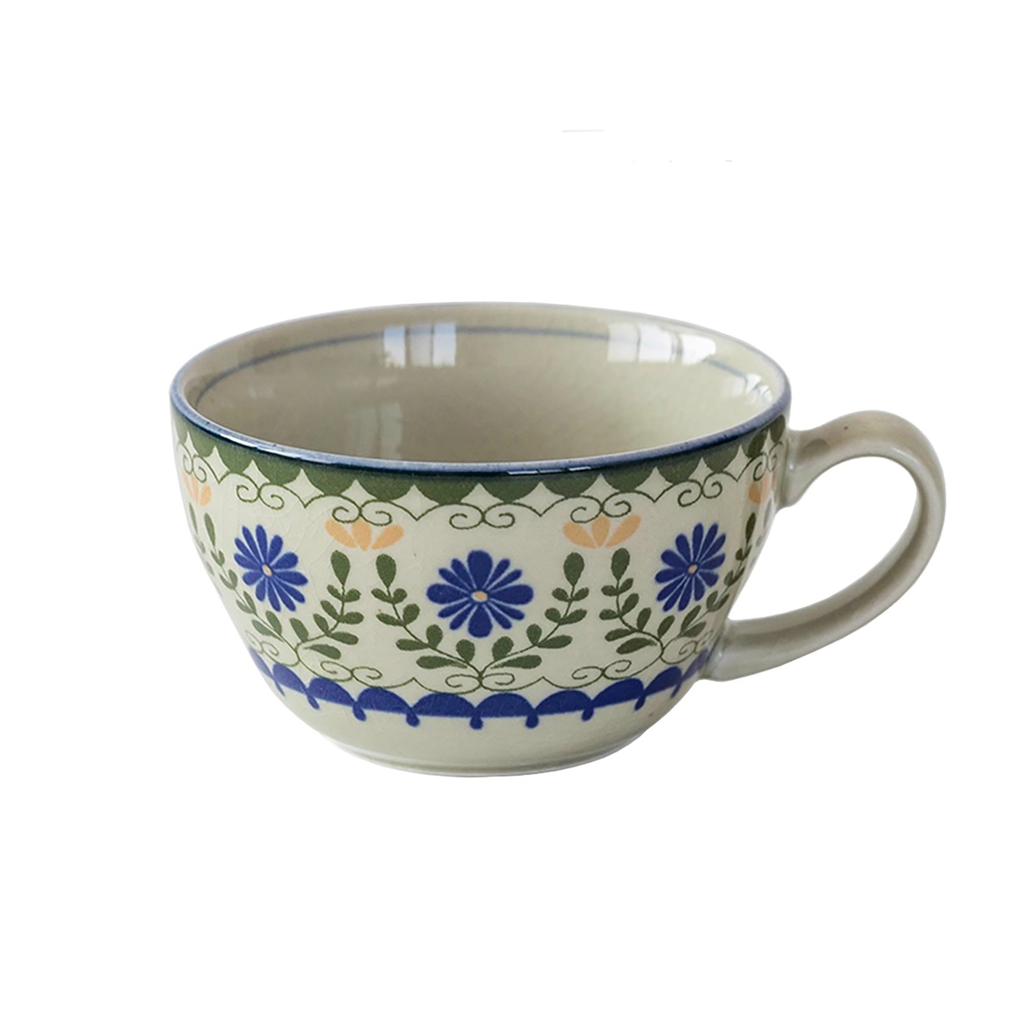 Mug en céramique de  Mino-yaki avec émaillé à craquelures style japonais