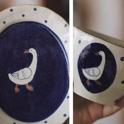 Tasse artisanale avec motif oie de Noël
