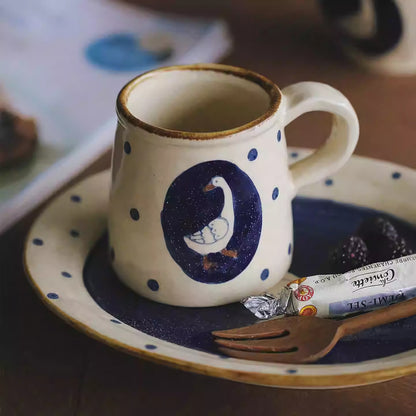 Tasse artisanale avec motif oie de Noël