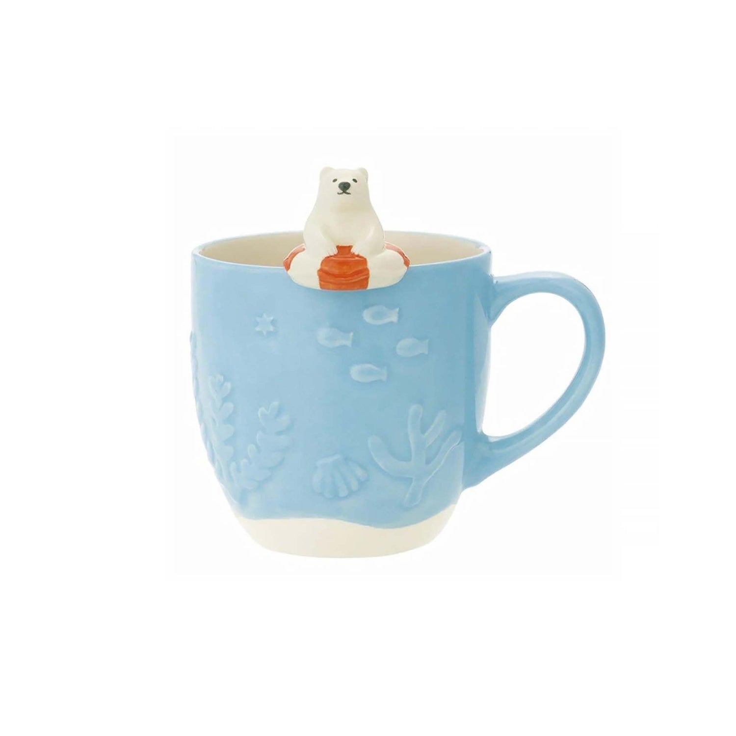 Mug en céramique avec cuillère animaux piscine