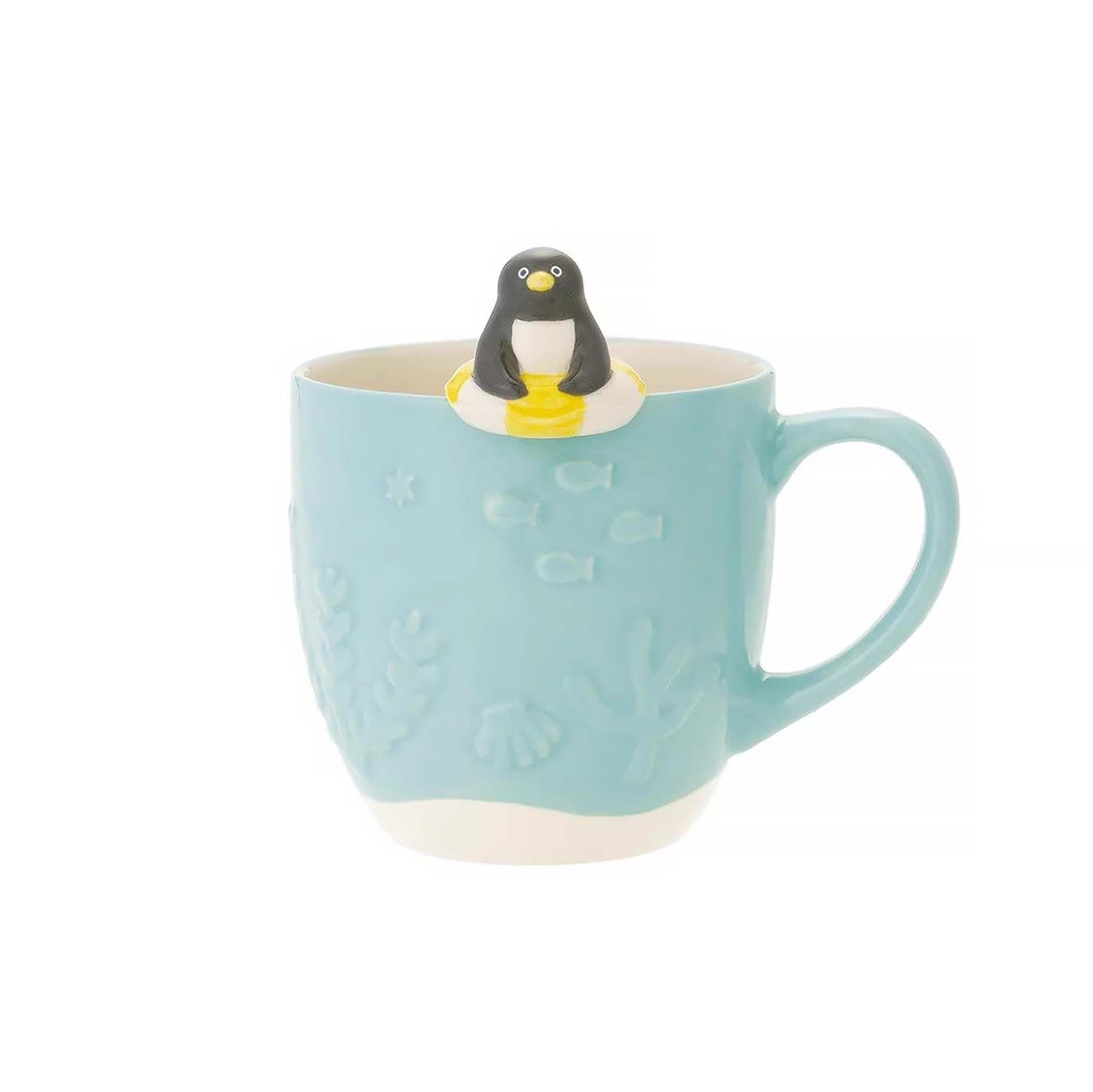 Mug en céramique avec cuillère animaux piscine