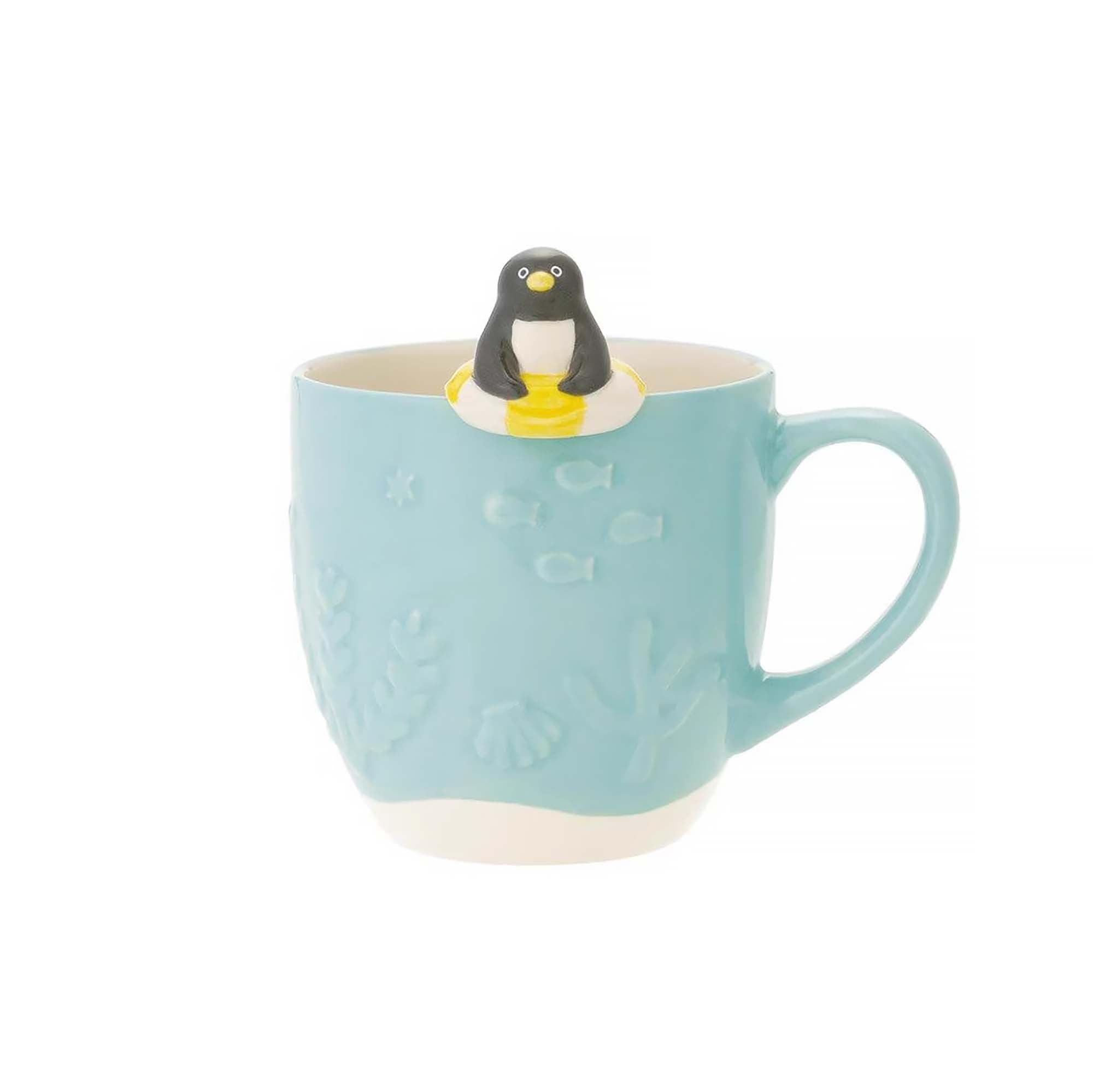 Mug en céramique avec cuillère animaux piscine