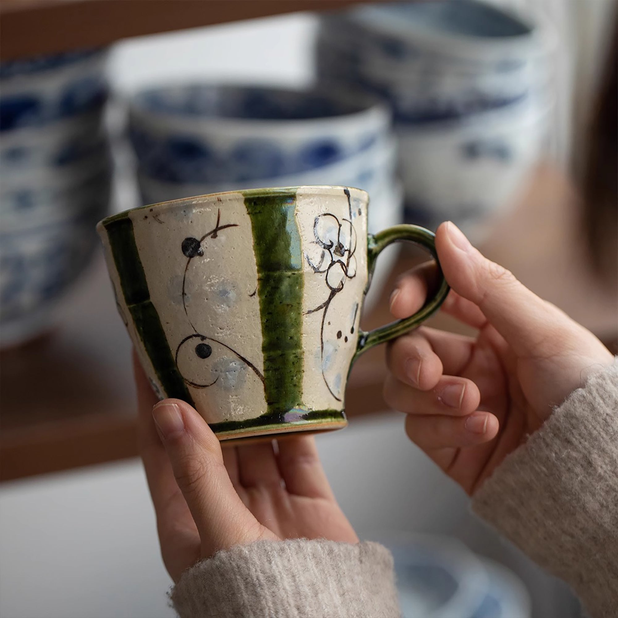 Mug en grès Seto-yaki
