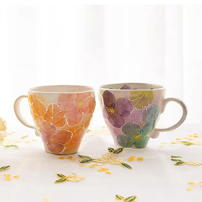 Mug Seto-yaki dégradé floral