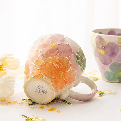 Mug Seto-yaki dégradé floral