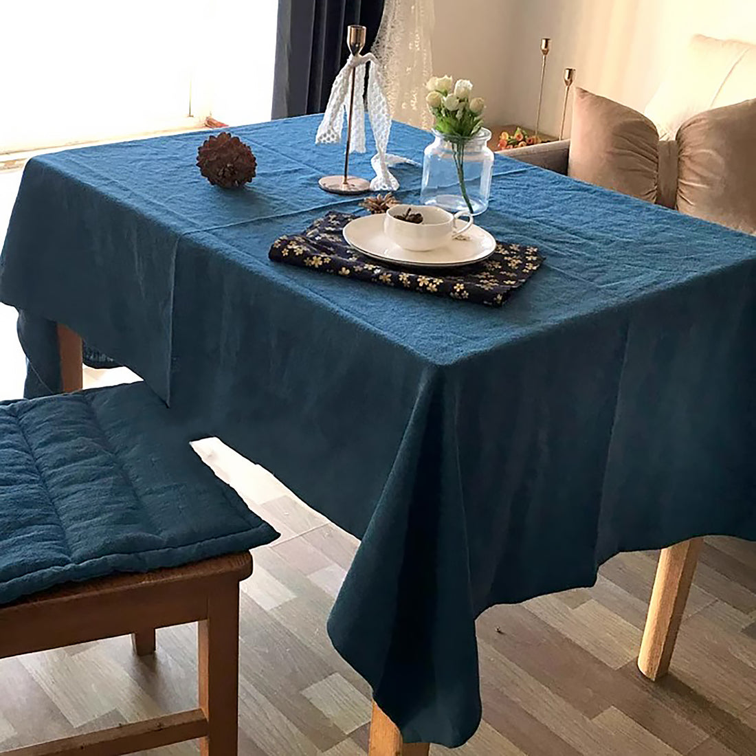 Nappe en lin lavé style vintage japonais