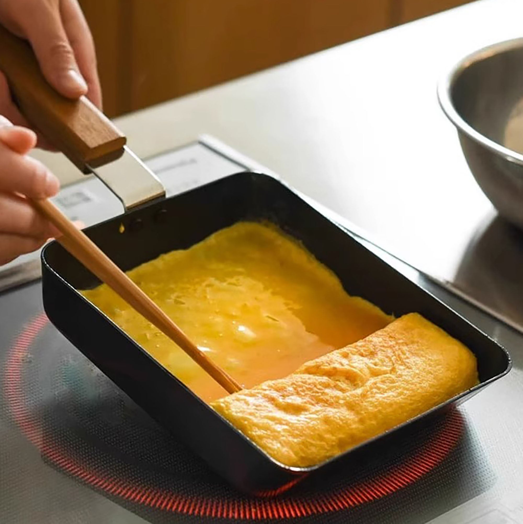 Ambai japanische Pfanne aus schwarzem Eisen