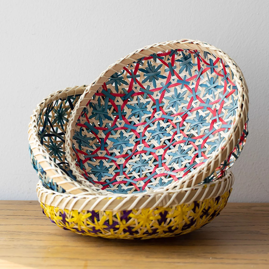 Panier rond en rotin fait main