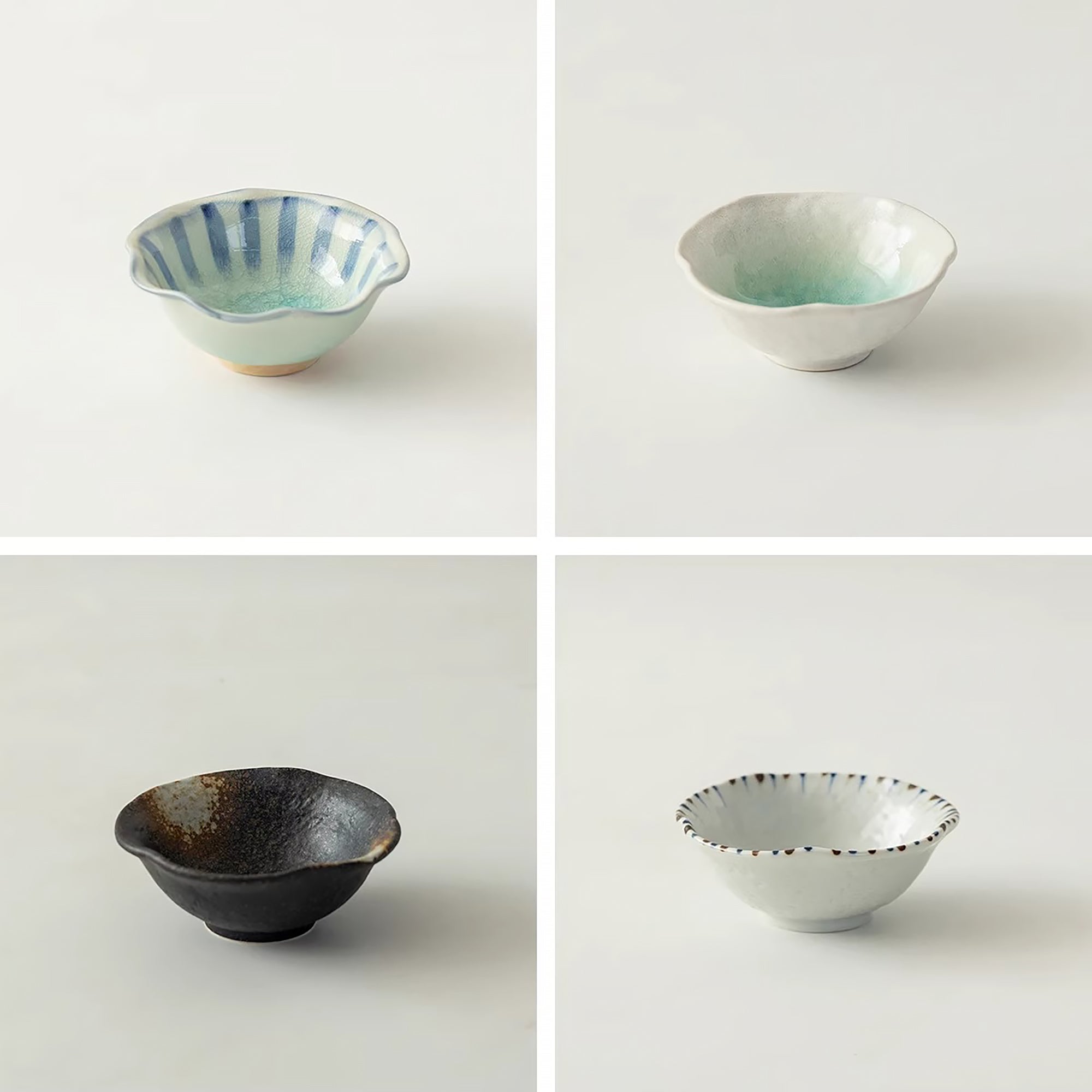 Bol Minoyaki craquelé motif tokusa floral