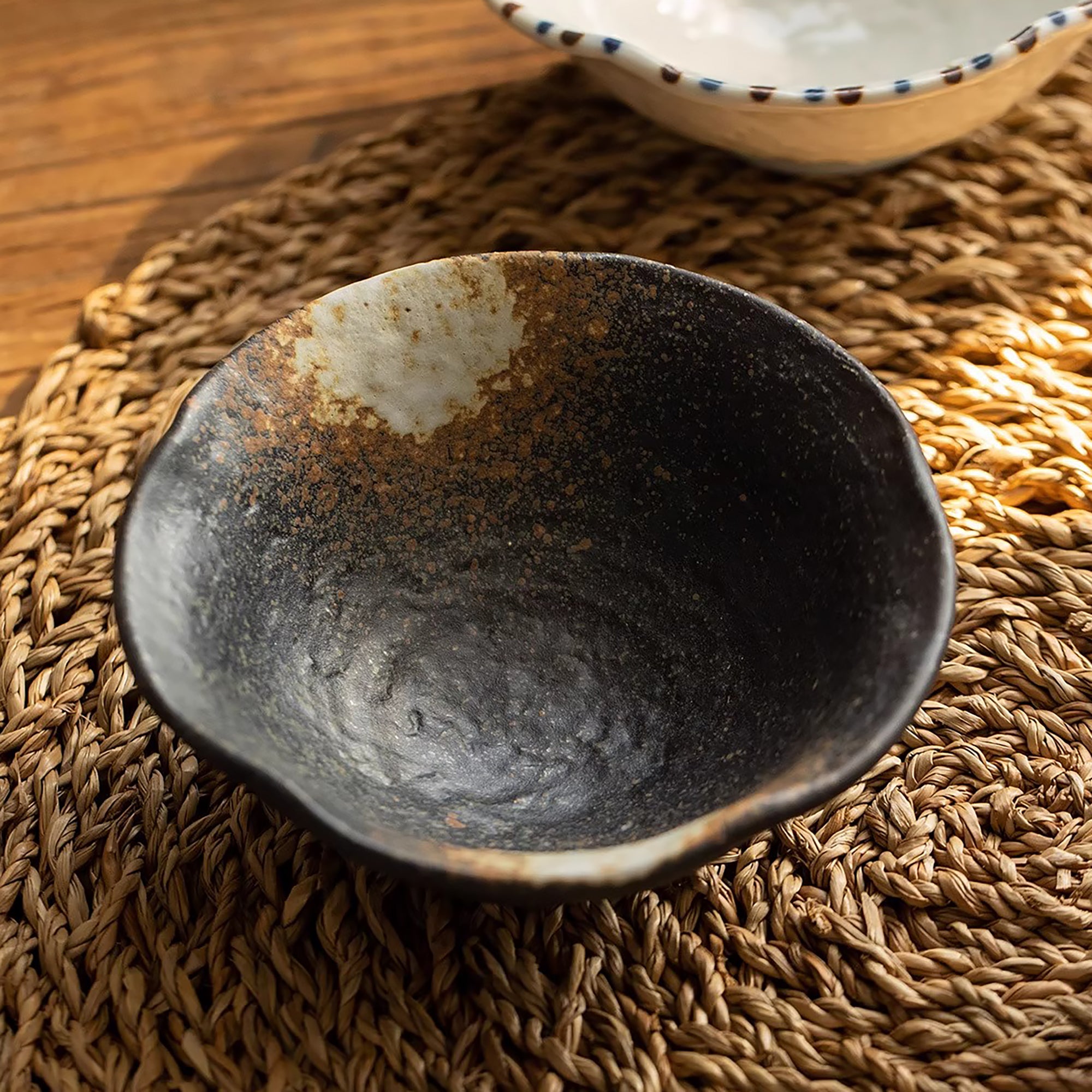 Bol Minoyaki craquelé motif tokusa floral