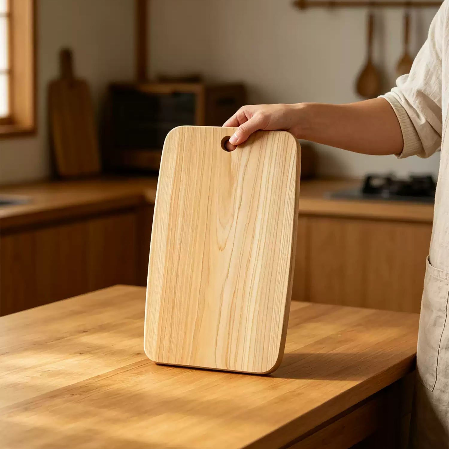 Planche à découper en bois Hinoki massif