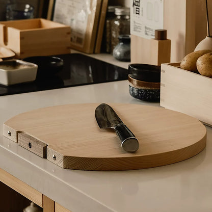 Planche à découper demi-ronde en Hinoki 