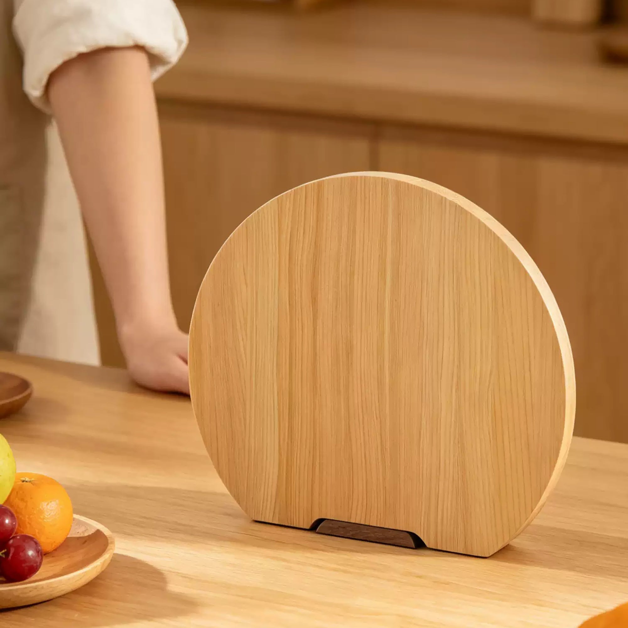 Planche à découper demi-ronde en Hinoki 