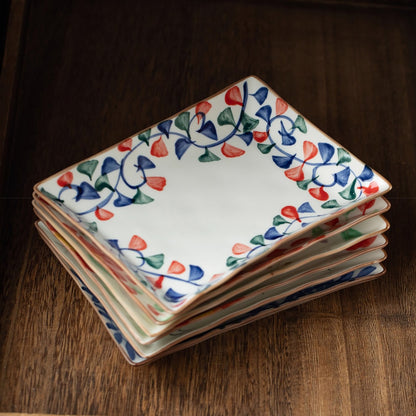 Assiette rectangulaire en céramique Minoyaki