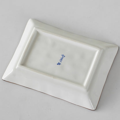 Assiette rectangulaire en céramique Minoyaki