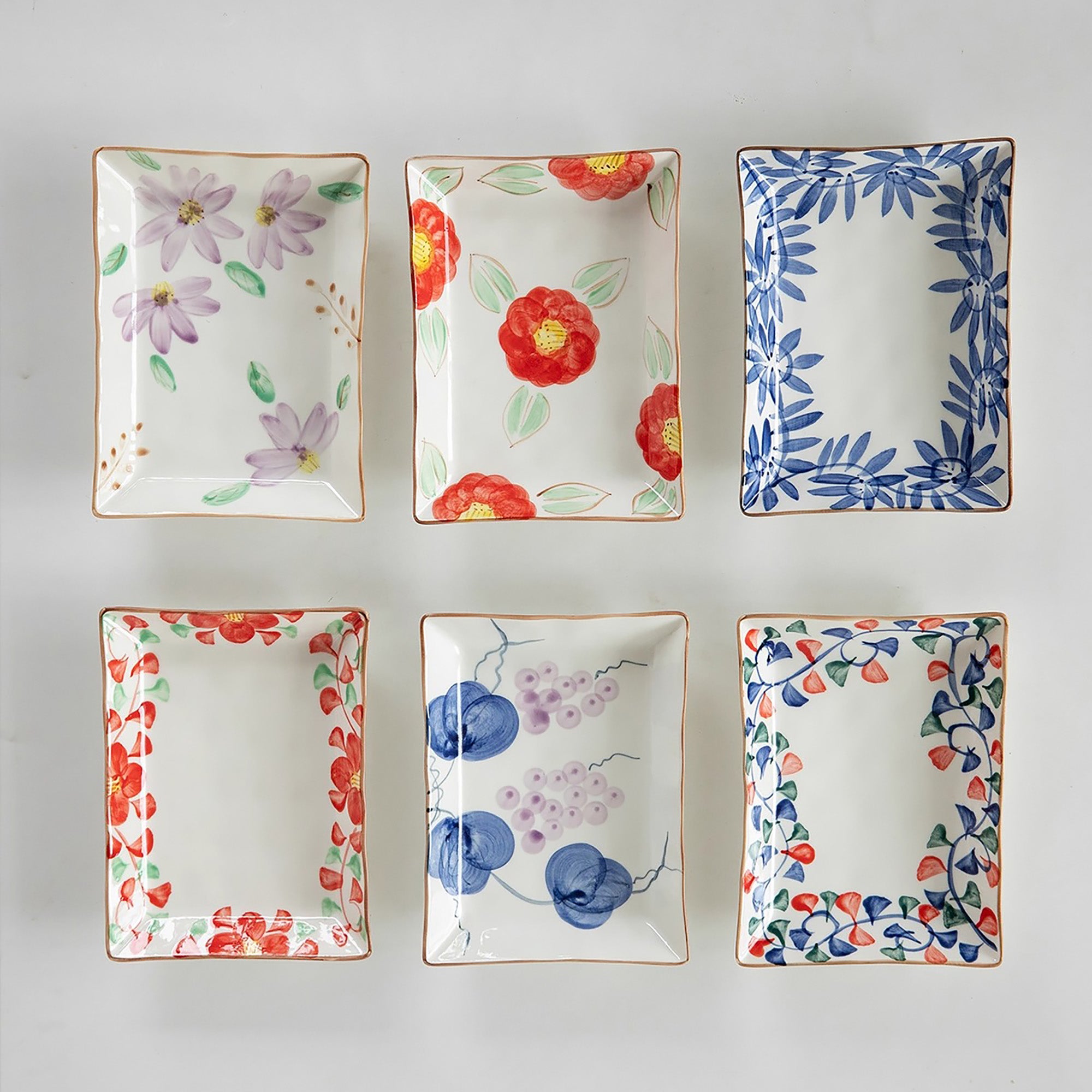 Assiette rectangulaire en céramique Minoyaki