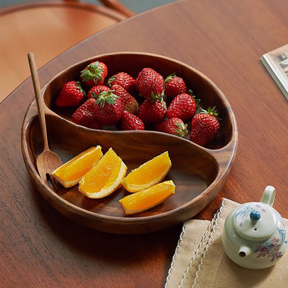 Assiette compartimentée en bois d’acacia