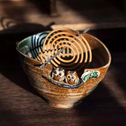 Porte Encens en céramique Seto-yaki