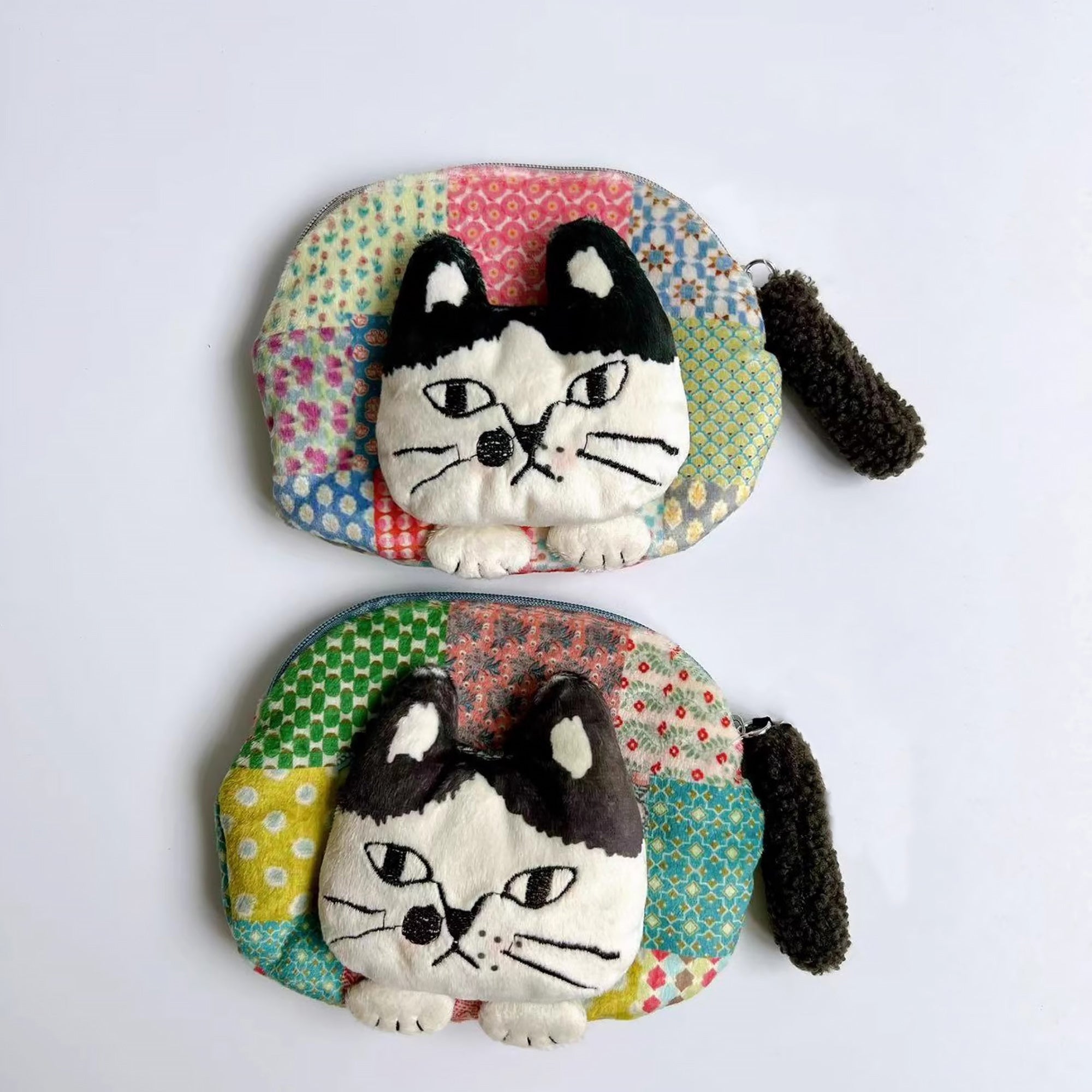 Porte-monnaie chat en peluche Kusuguru