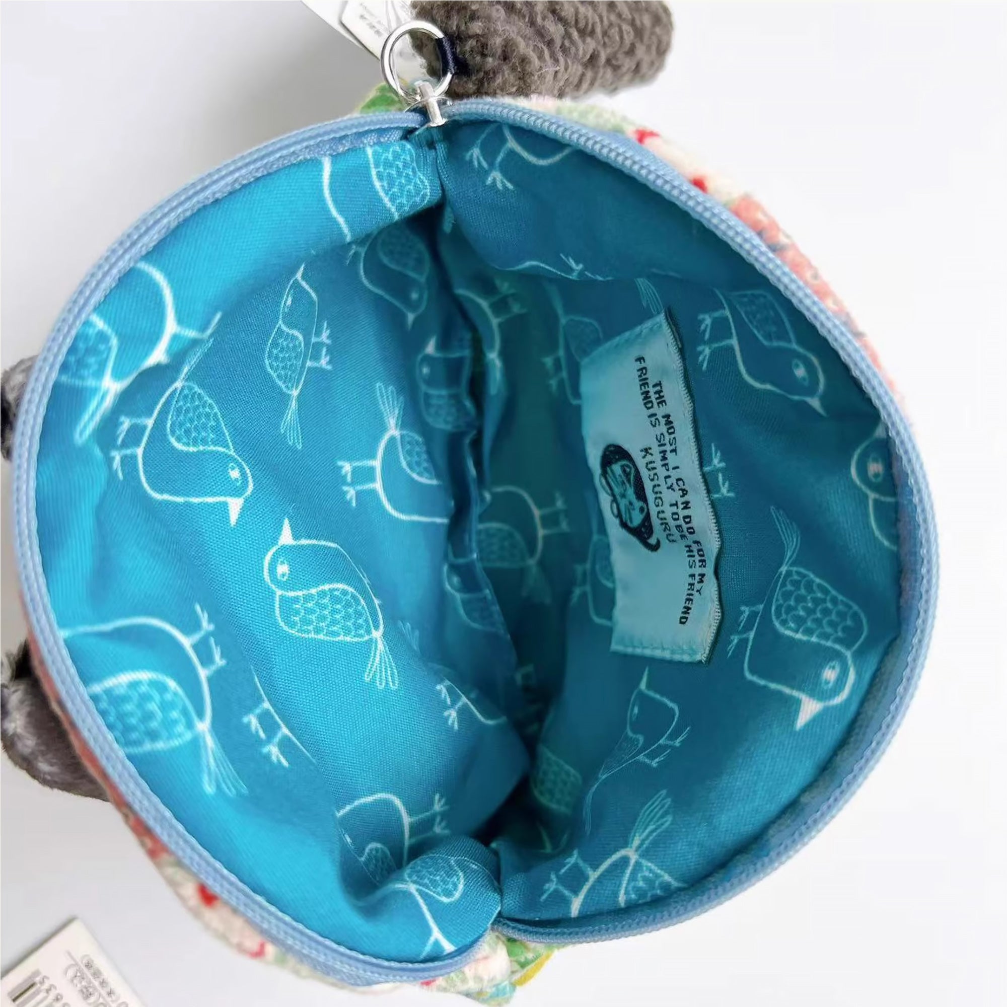 Porte-monnaie chat en peluche Kusuguru