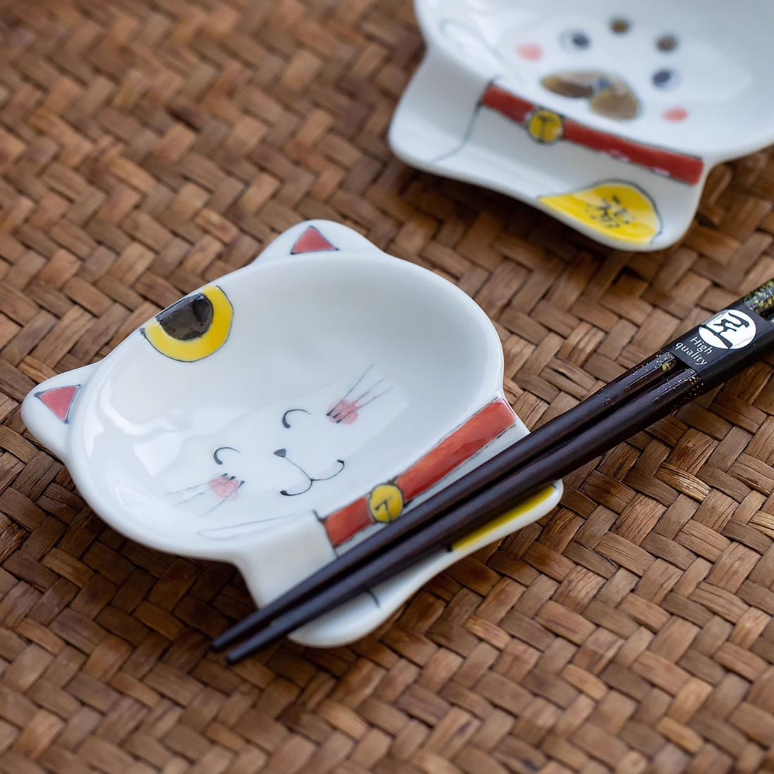 Small Arita-yaki Sauce Plate with Chopstick Rest