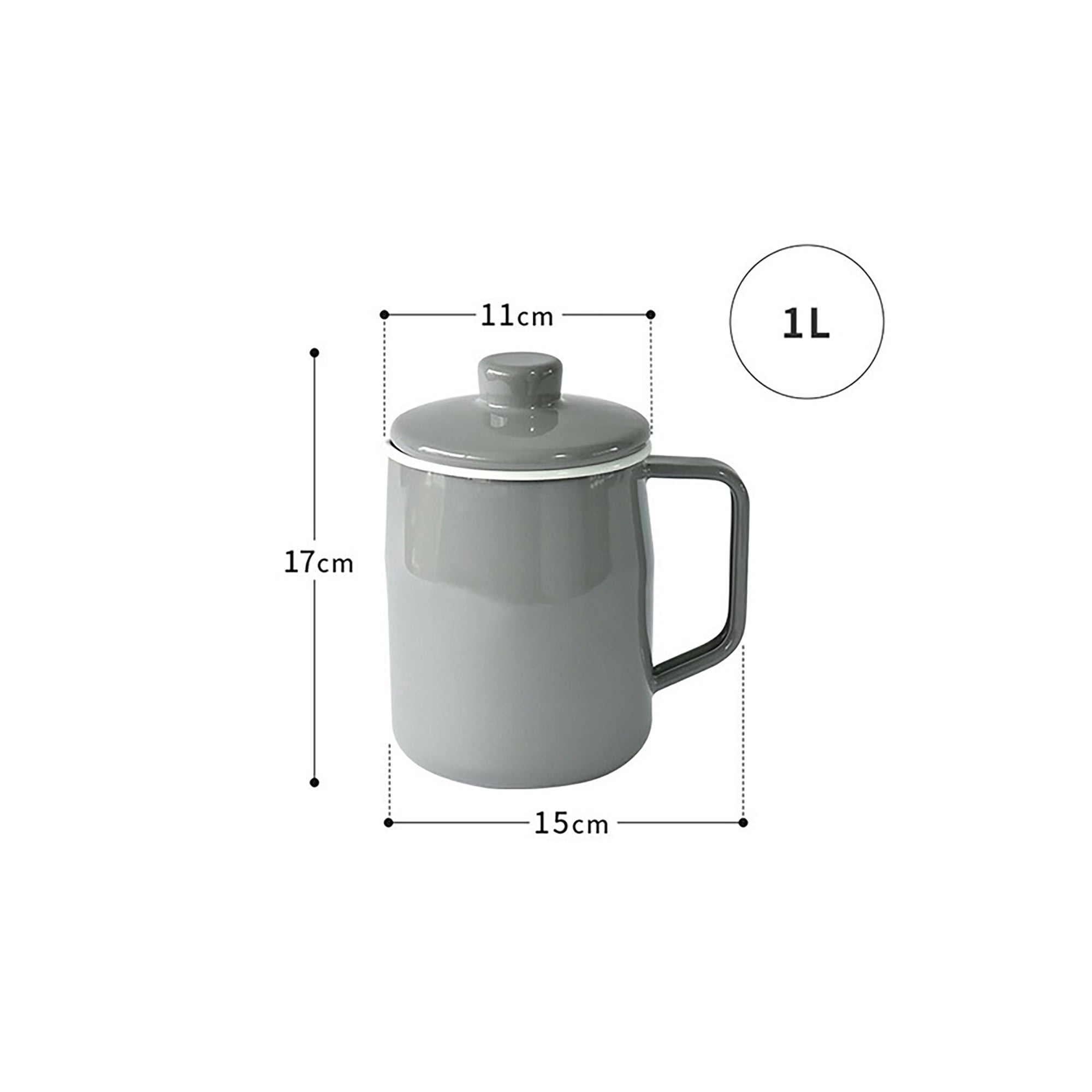 Pot à huile émaillé Fujihoro avec double filtre
