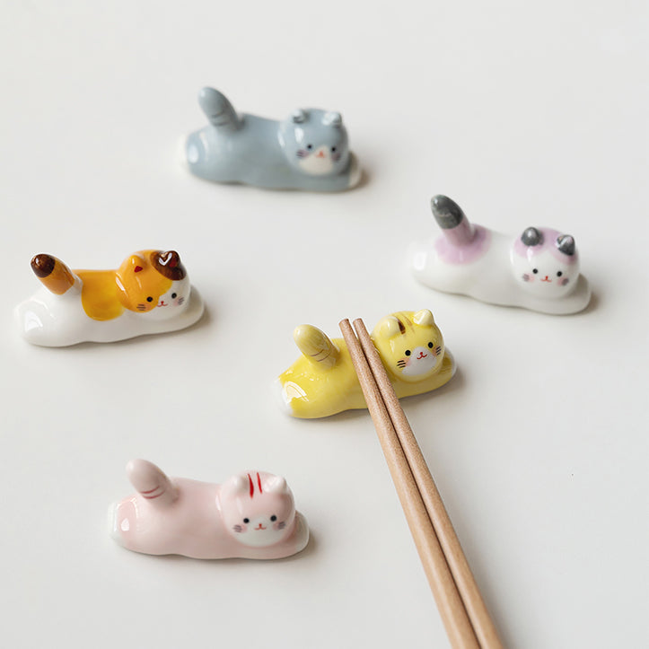 Repose-baguettes en céramique en forme de chat