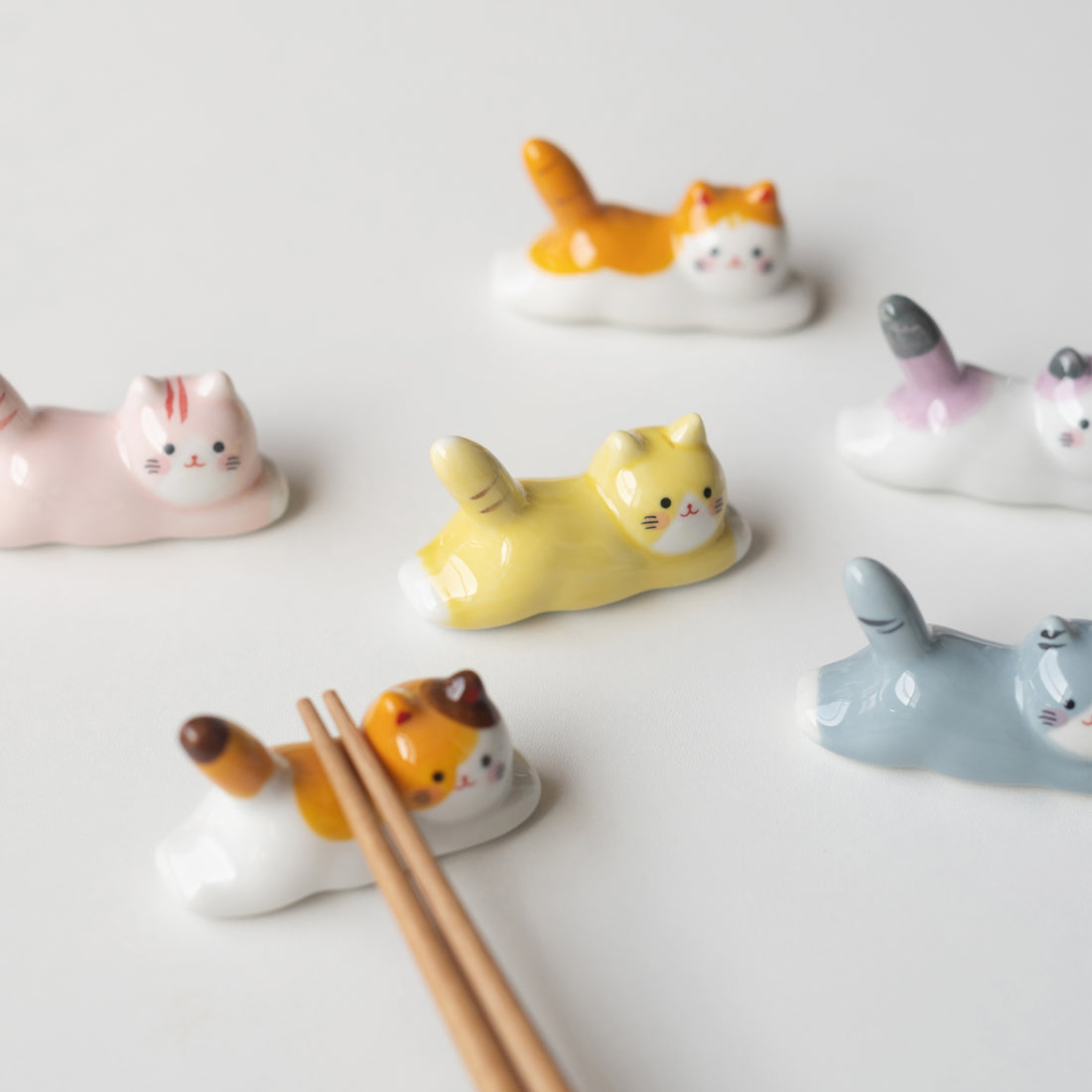 Repose-baguettes en céramique en forme de chat