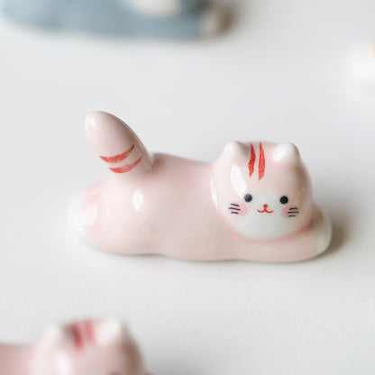 Repose-baguettes en céramique en forme de chat