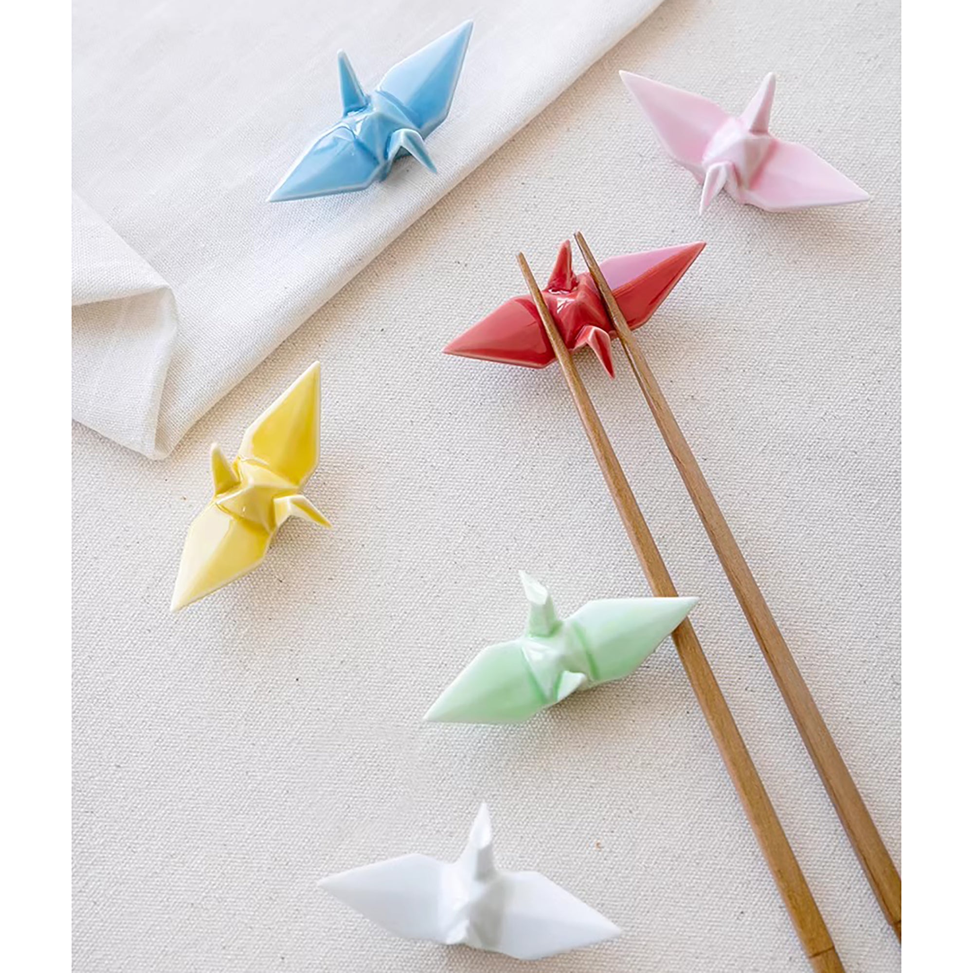 Repose-baguettes grue origami Arita six couleurs