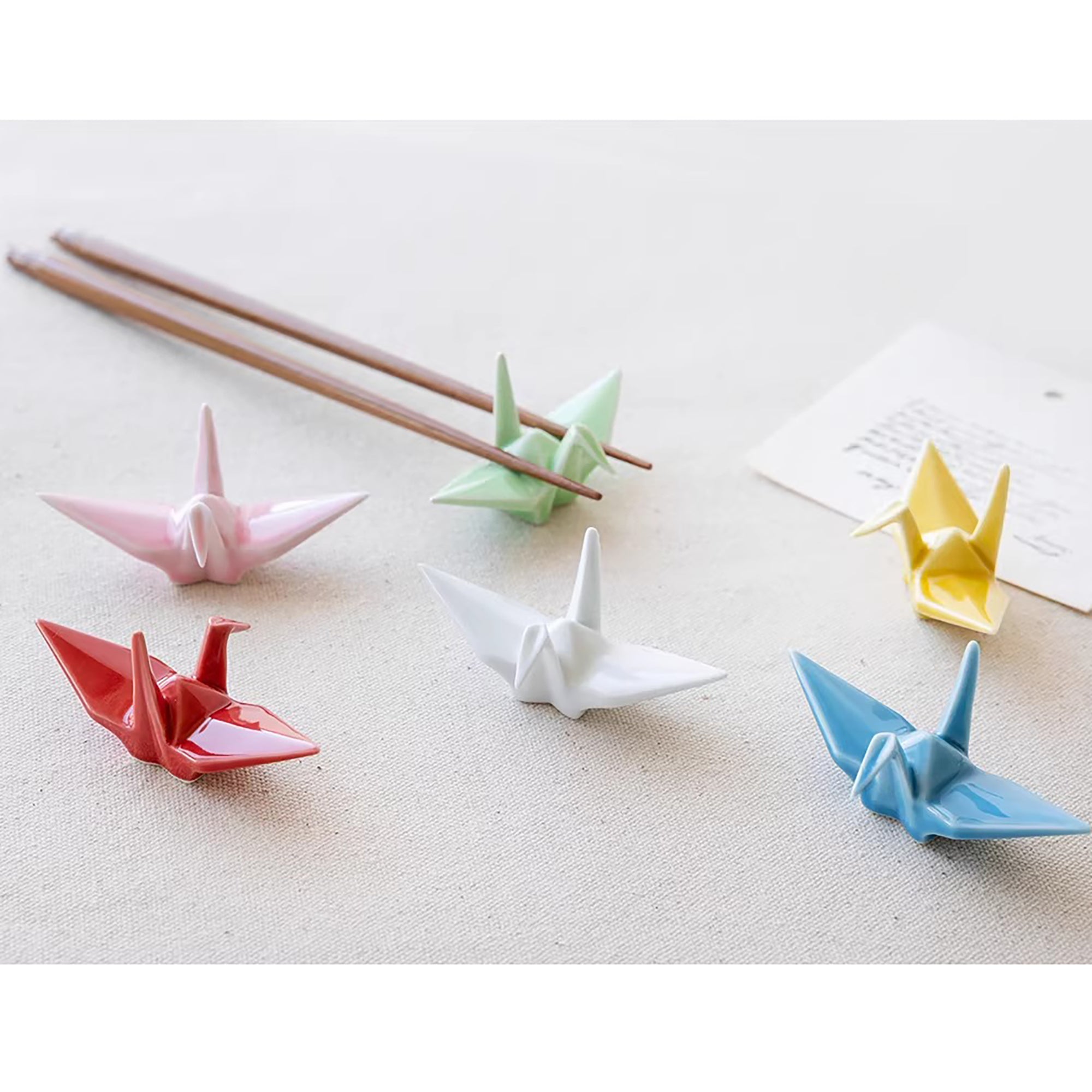 Repose-baguettes grue origami Arita six couleurs